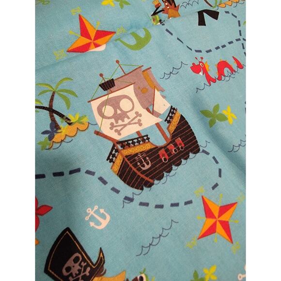 Pirates Treasure Map Cotton Fabric By David Textiles 1 Yard 28 Inch New - Picture 4 of 7